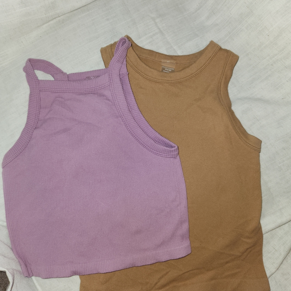 Purple and Brown Sleeveless Tops *Read description please*